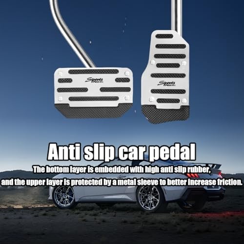 2PCS Car Transmission Pedal Cover Kits, Automatic Non Automatic/2PCS Silver