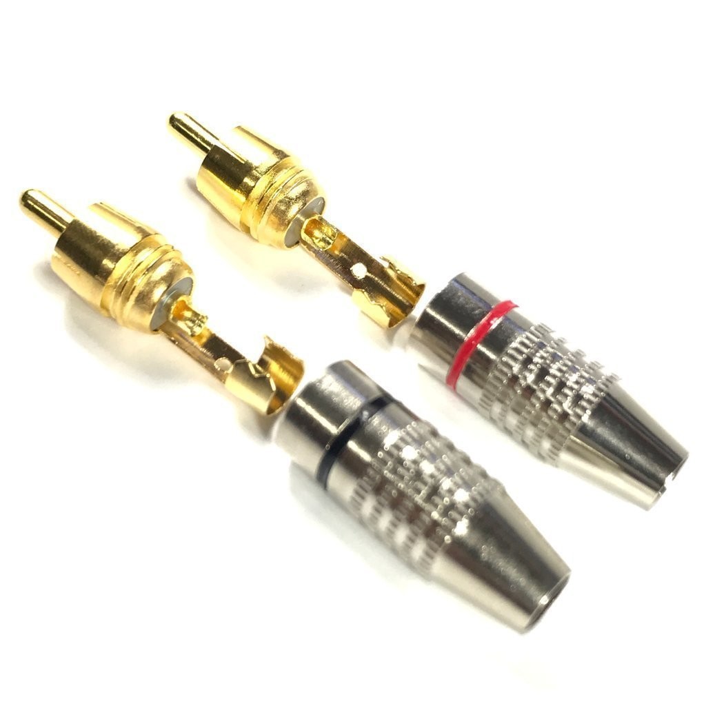 CESS RCA Plug Solder Gold Audio Video #19: 10-Pack, Black & Red