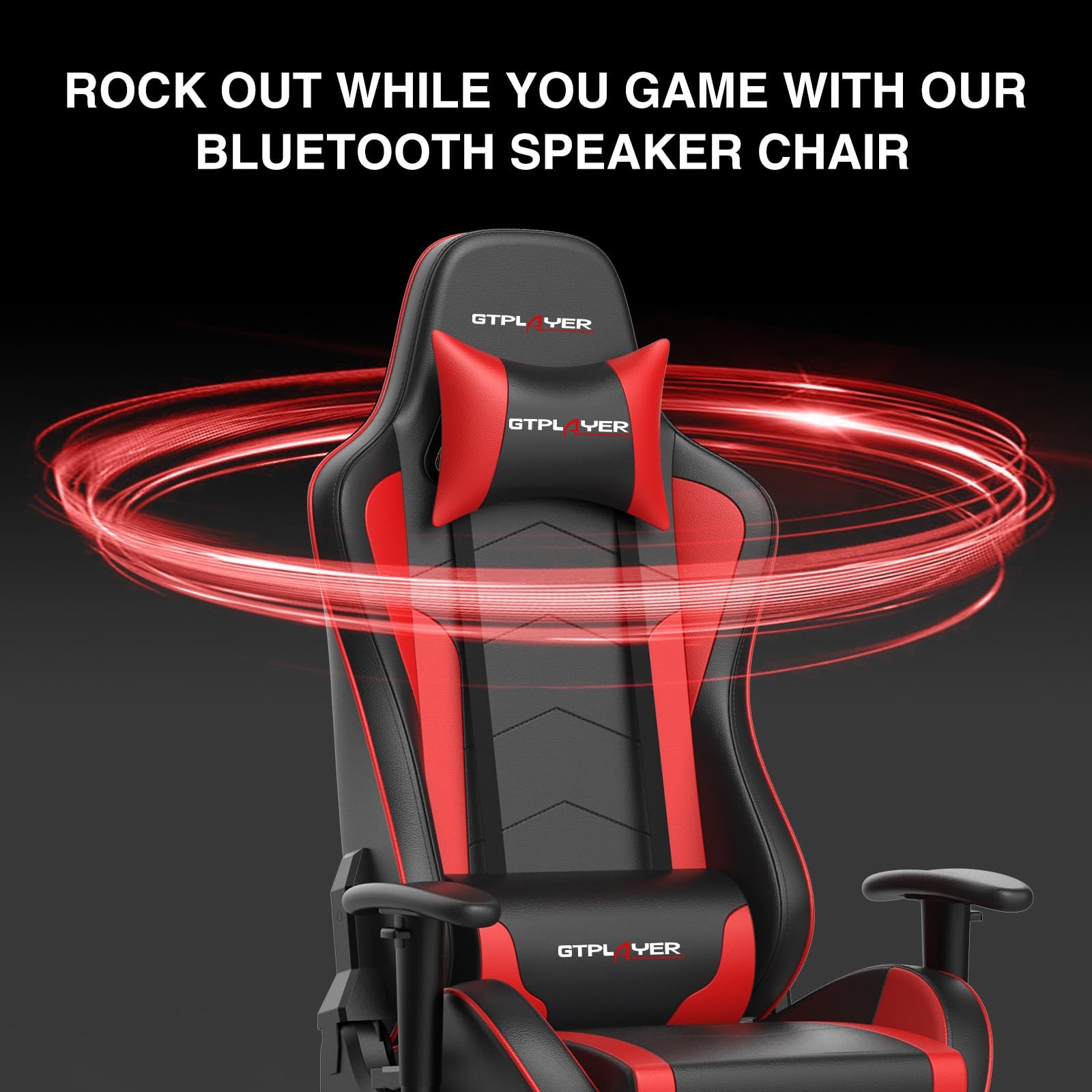 GTRACING Gaming Chair with Footrest 27.86 in x x 53.15 in, Red