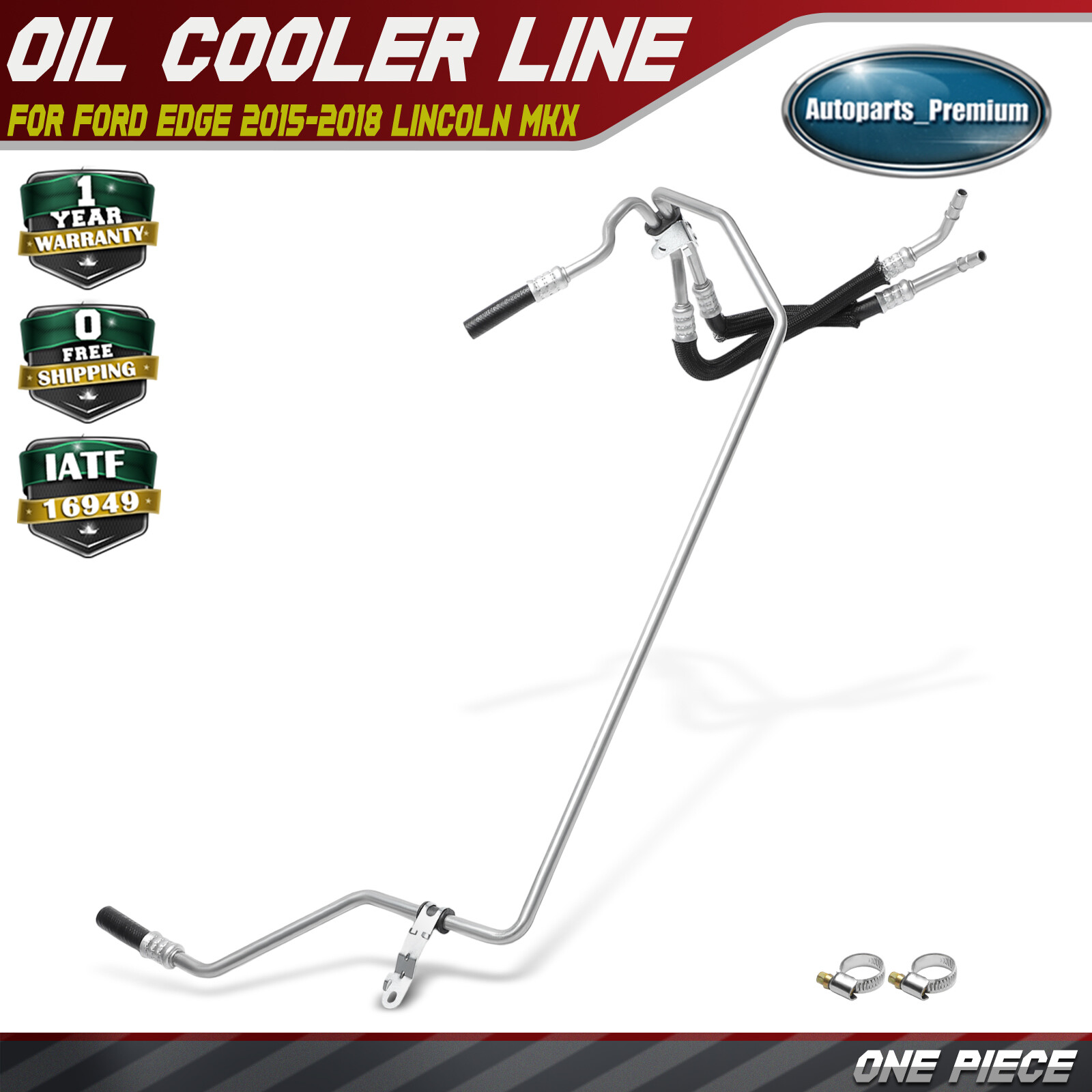 Oil Cooler Line Hose for Ford Edge 2015-2018 Lincoln MKX 16-18 w/Trailer Package