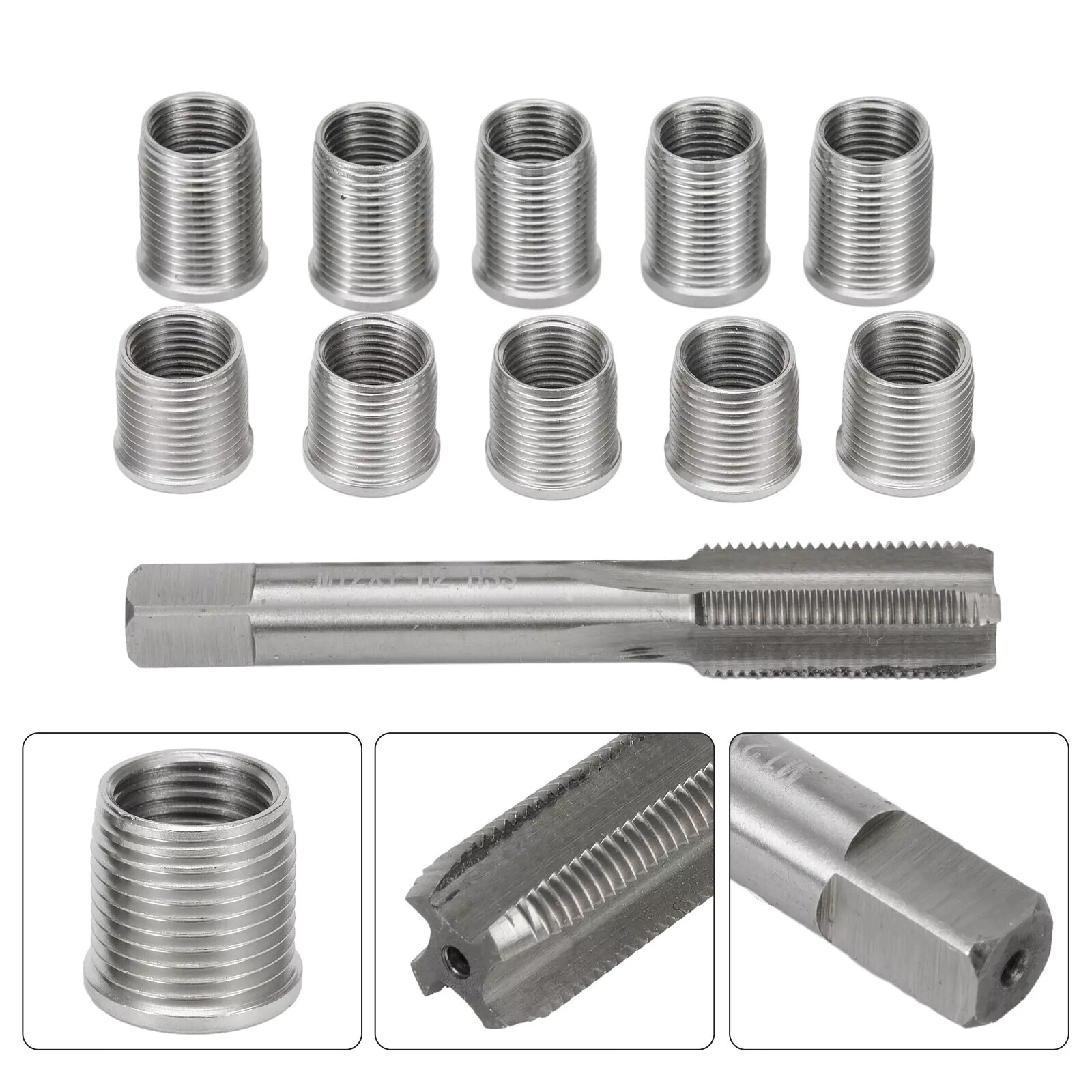1Set Durable Universal Spark Plug Thread Repair Tool with M10x1.0 Thread Inserts