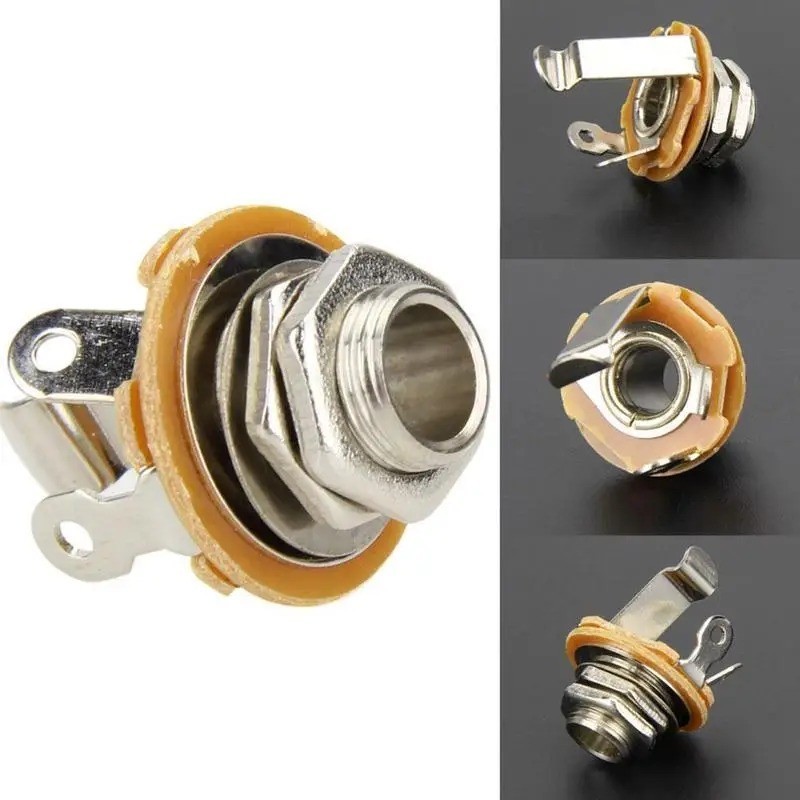 10pc Electric Guitar Input Jack 6.35mm Stereo Active Pickup Output Socket Audio*
