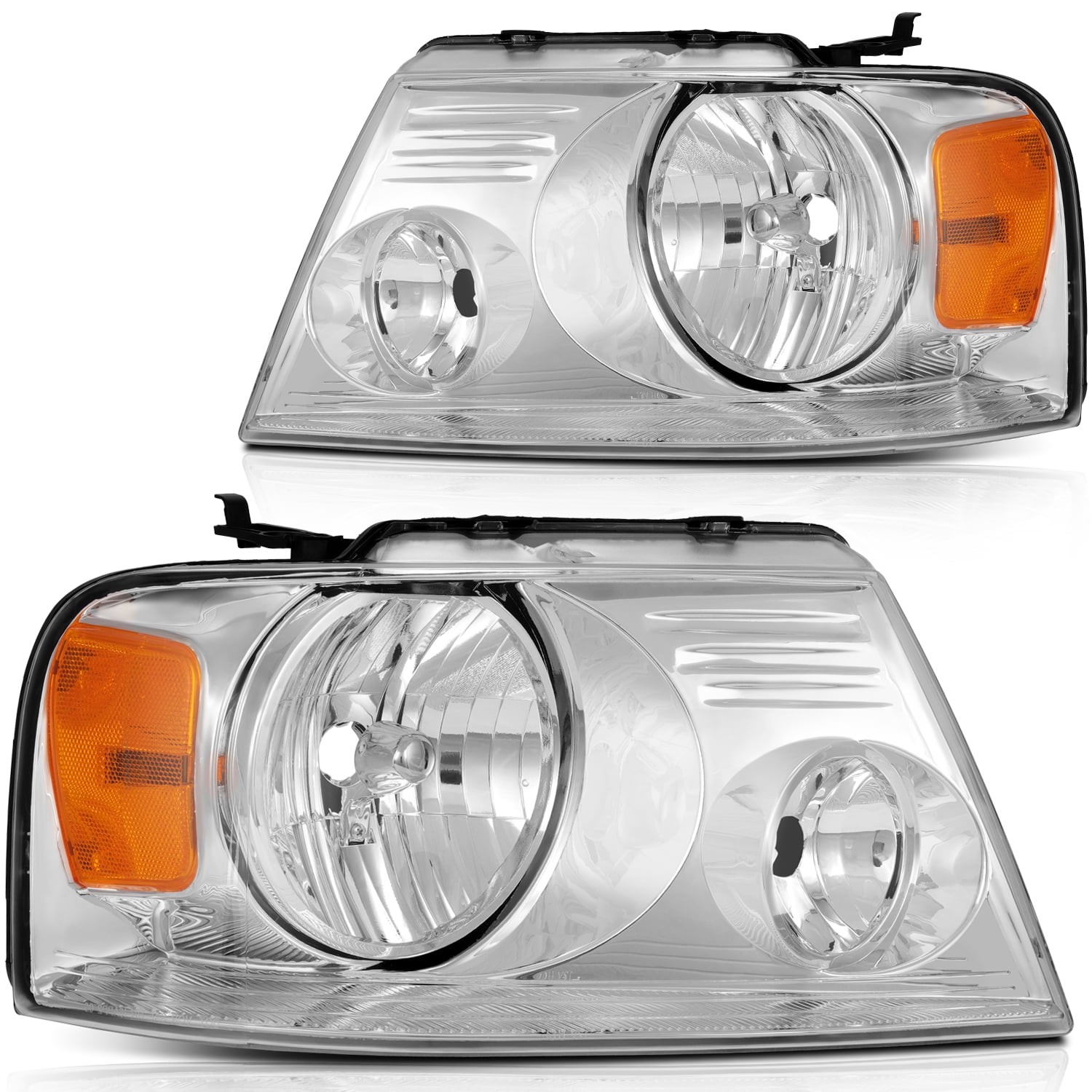 Faros Delanteros Chrome Para Ford F150 2004 2005 2006 2007 2008 Carro En Oferta