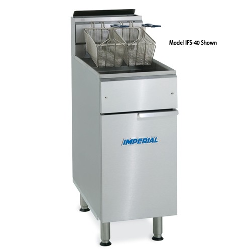 Imperial IFS2525 25 lb 140, 000 BTU Split Pot Tube Fired Gas Fryer