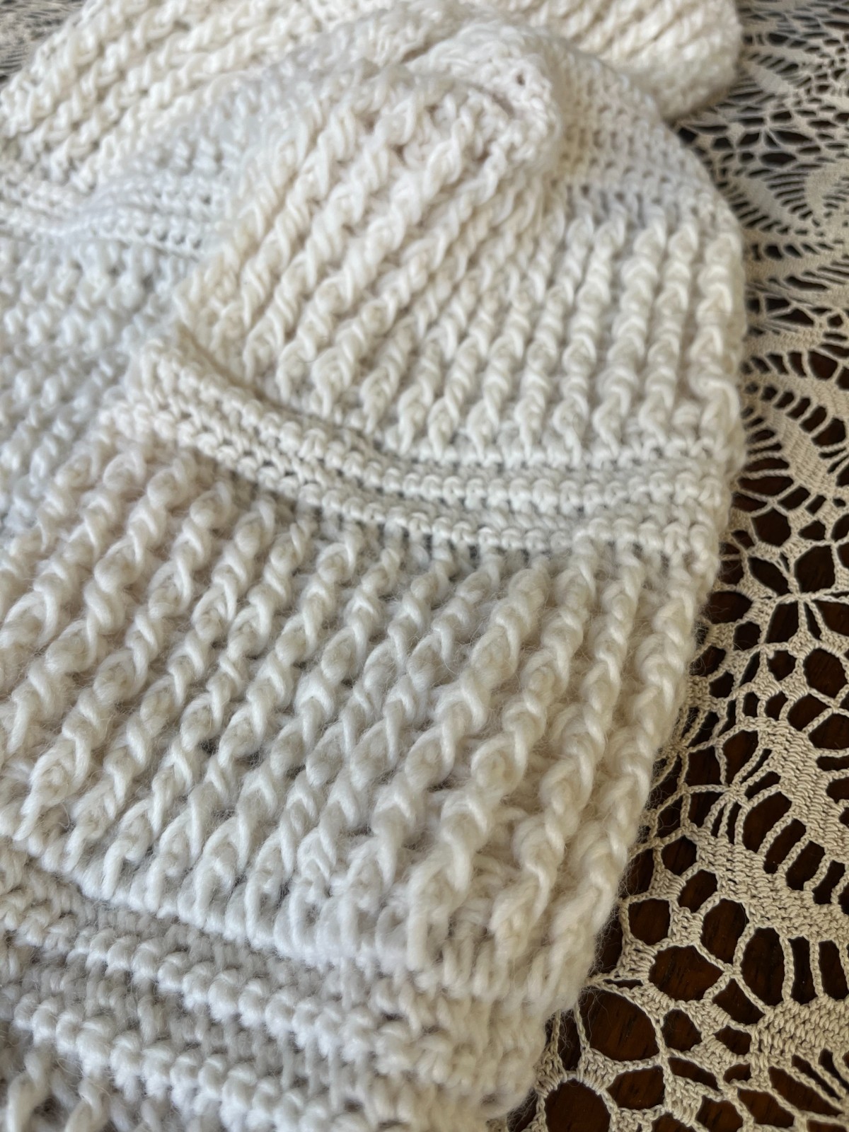 Handmade Hat & Scarf Set – Hand Crocheted, Wool-Ease (One Size)