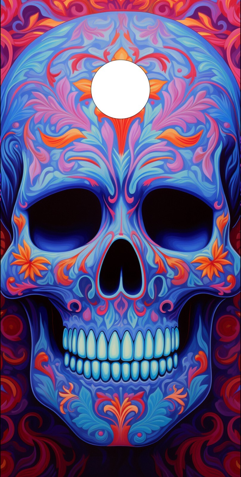 WATERPROOF & NON-FADING - Blue Skull - Cornhole Board Wraps / Skins