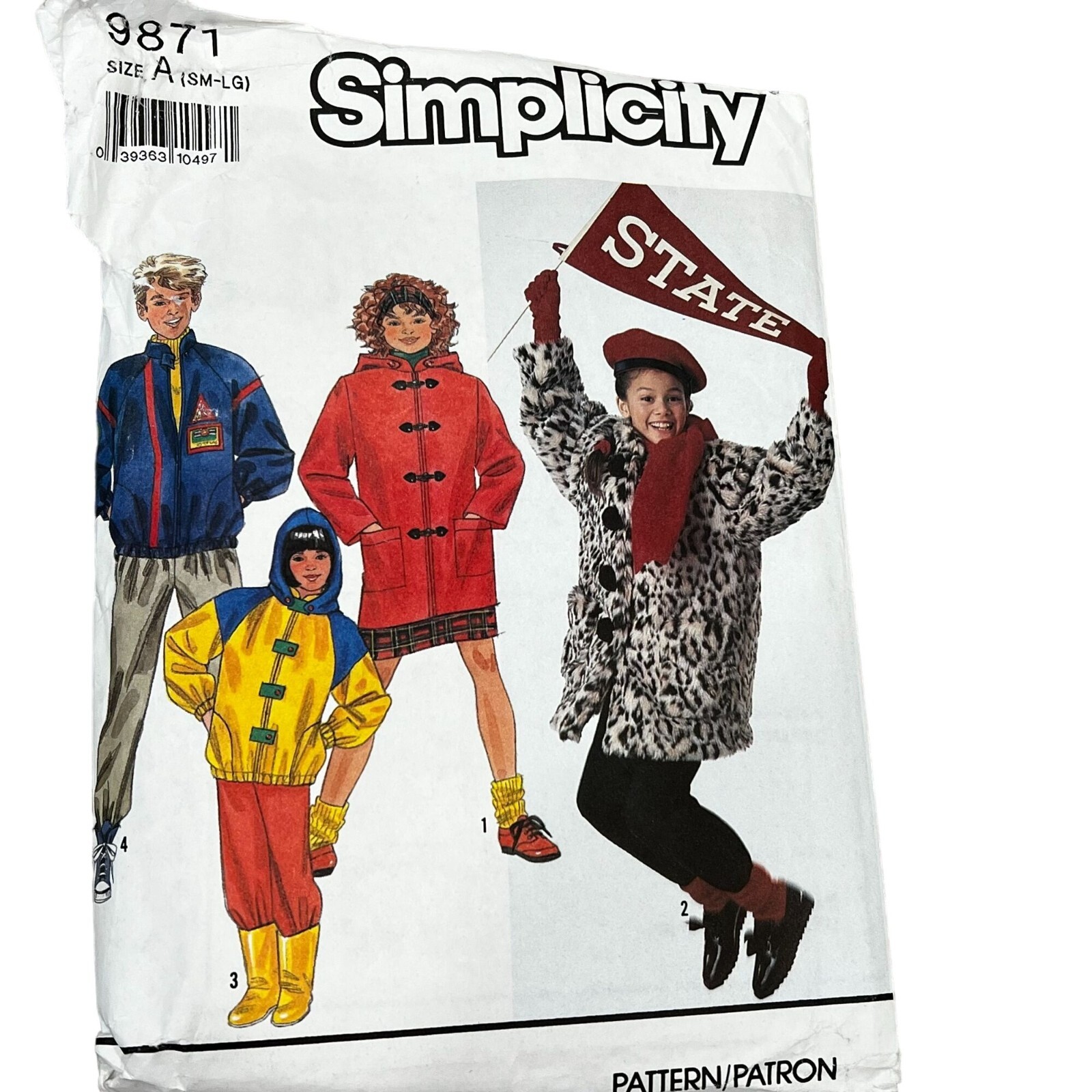 Simplicity 9871 Pattern Jacket & Coat Sizes S-M-L Youth & Adult