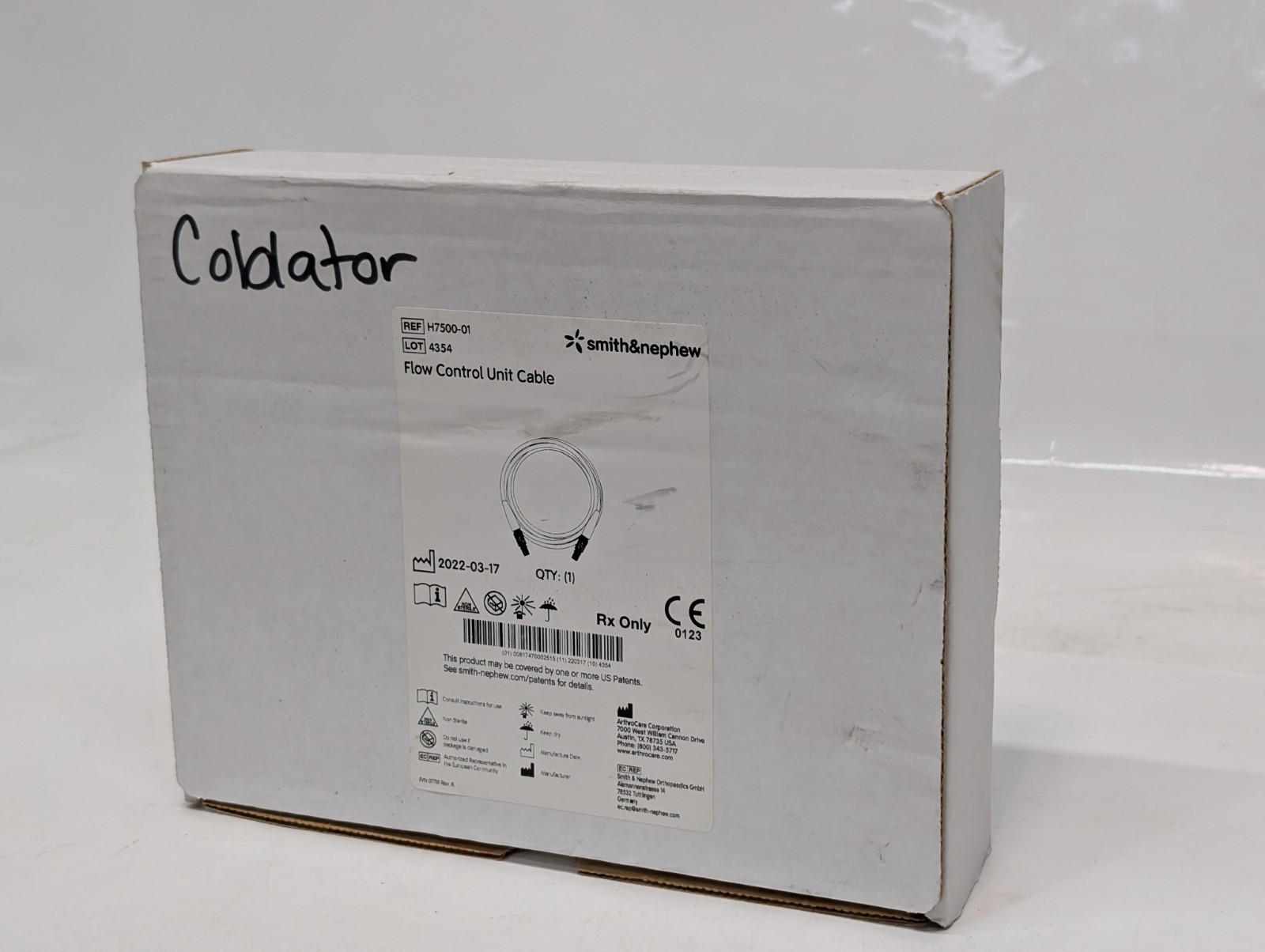 Smith & Nephew H7500-01 Non-Sterile Flow Control Unit Cable, ARC06149-G