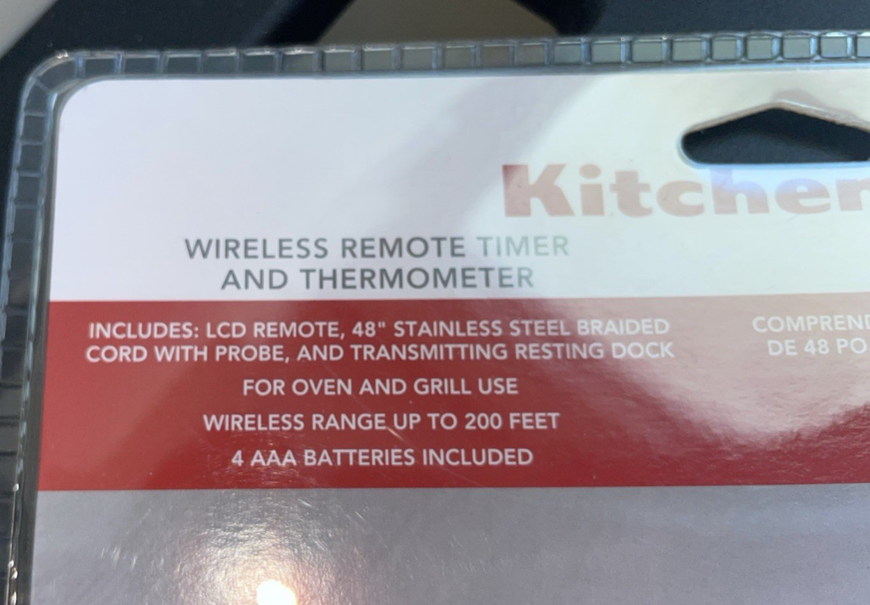 KitchenAid Wireless Remote Timer&Thermometer,Probe 200 Foot Range, New! Sealed