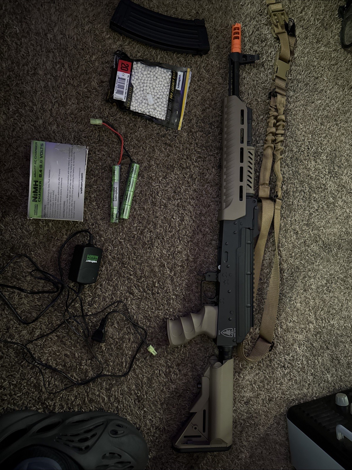 Umarex EF AKX-6MM-Black/TAN 6mm Airsoft Rifle with BBs and Battery and Charger