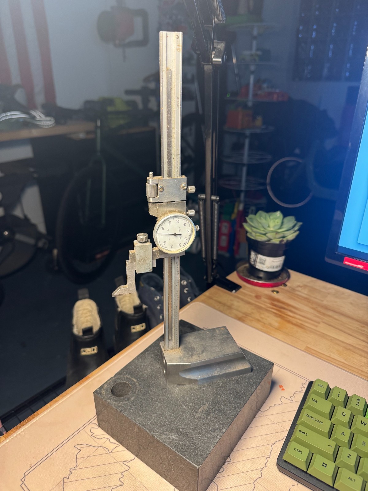 Tormach Analog Tool Length Setter With Granite Base - ROUGH CONDITION - WORKS