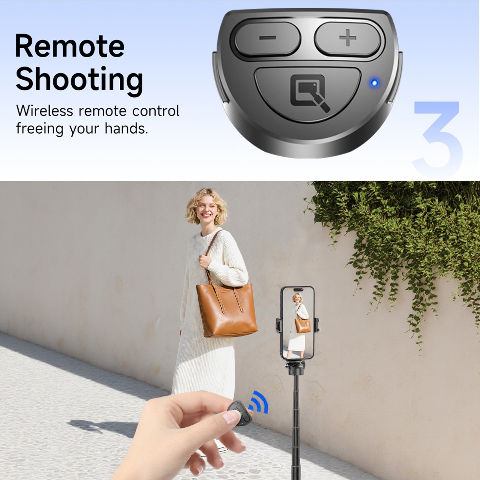 4-in-1 Portable Mini Selfie Stick Tripod w/ St Remote Control For iPhone Android