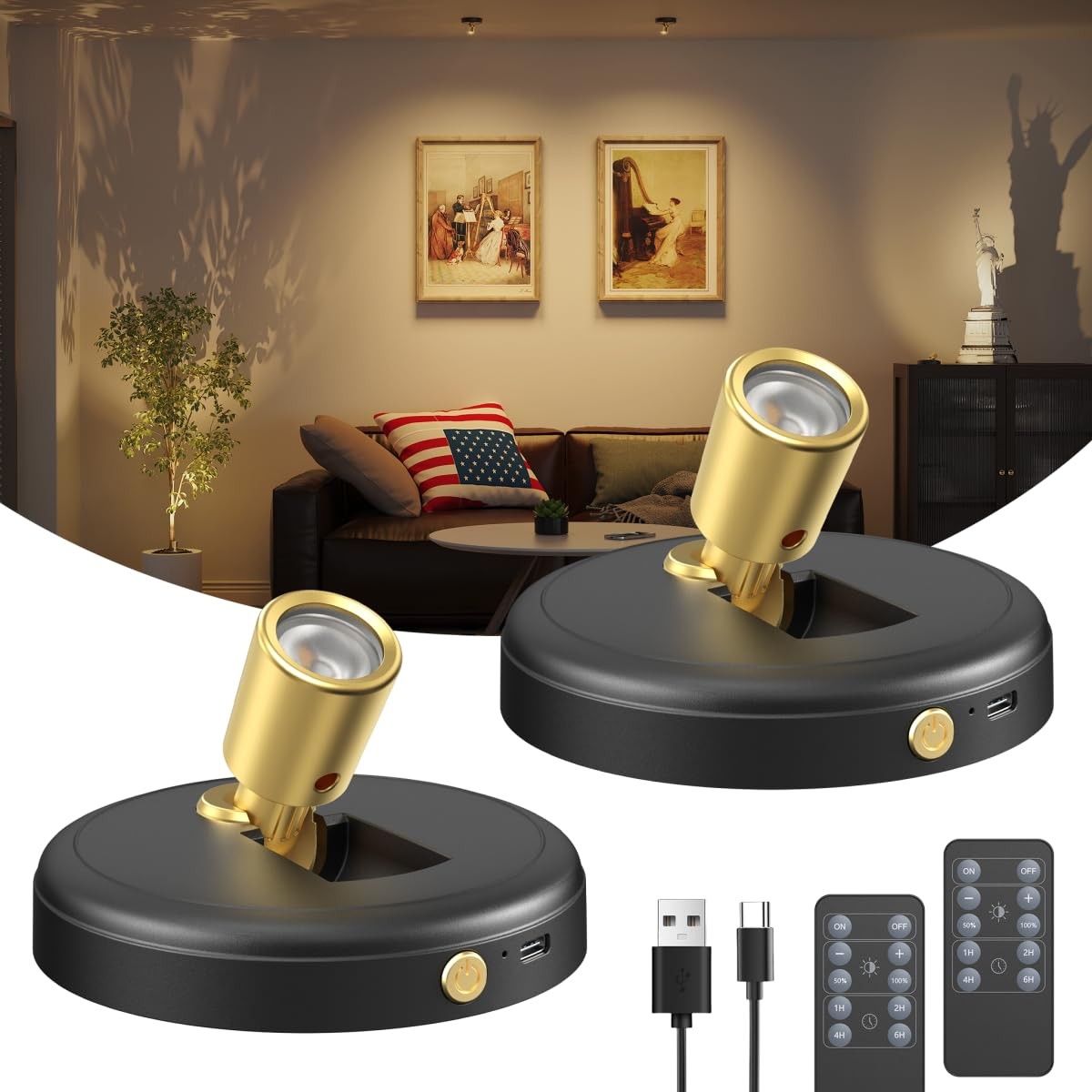 Spot Lights Indoor Led Spotlight: Rechargeable Battery Wireless Up Lights Ind...