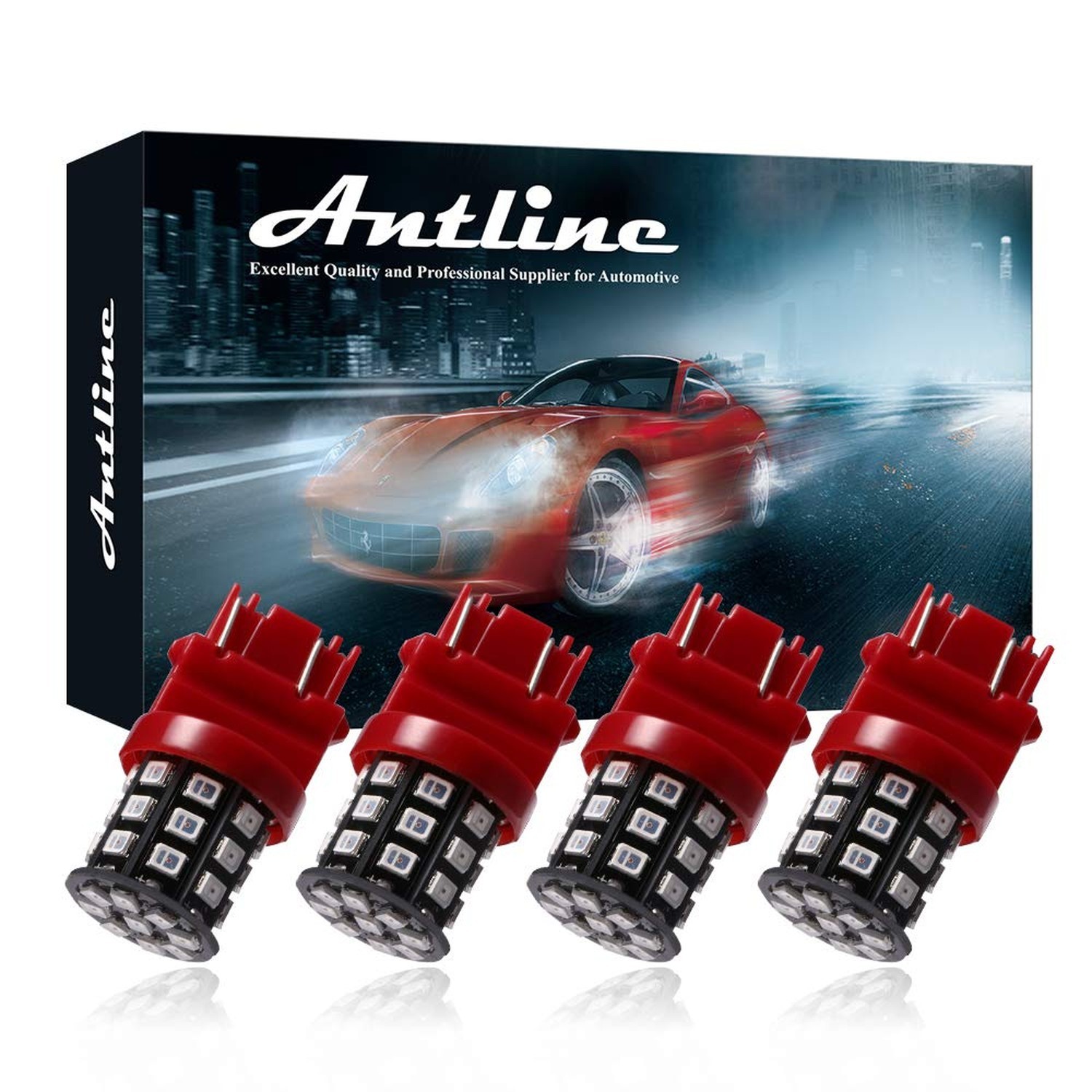 Antline 3157 3156 3057 4157 3056 LED Bulbs Brilliant Red, 12-24V Super Bright...