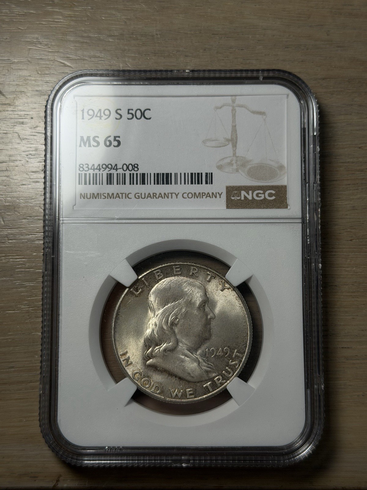 1949 S Franklin Half Dollar NGC MS 65