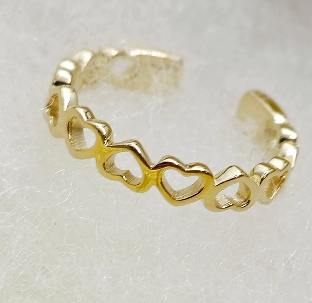 14k Real Solid Gold Toe Ring Anillo del Dedo del Pie