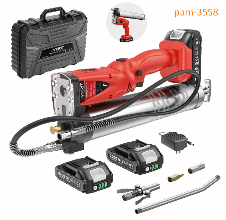 2-in-1 Cordless Grease Gun 10000 PSI, 2 Batteries, 39.4" Hose, 14oz Capacity