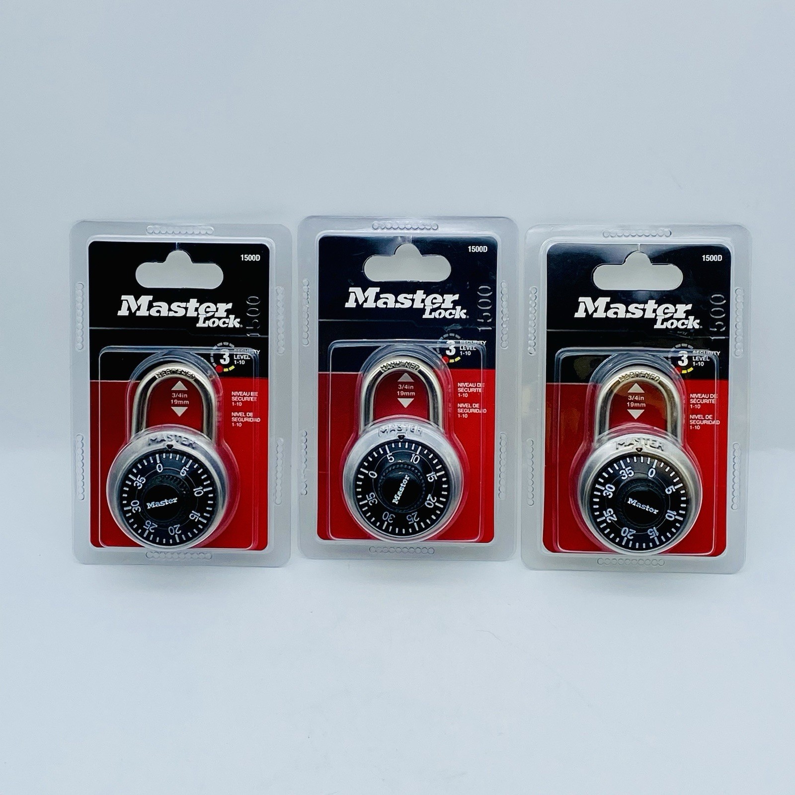 Master Lock Combination Padlock black 3/4 in. 1500D New Lot of 3