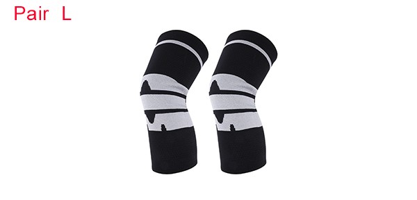 Horizontal Stripe Knee Pads Large Black Gray 1 Pc