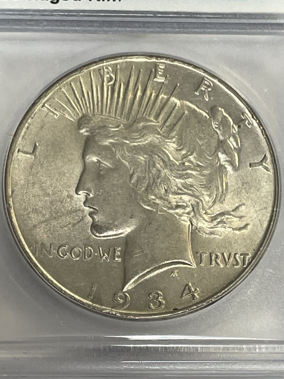 1934 Peace Silver Dollar, ICG MS-60 Details, 954,057, Minted, REEDERSONG