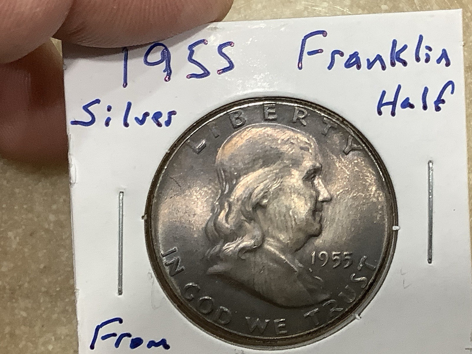 1955 Franklin Silver Half Dollar*Grand Pa’s Collection*Neat, Mint Set Toned