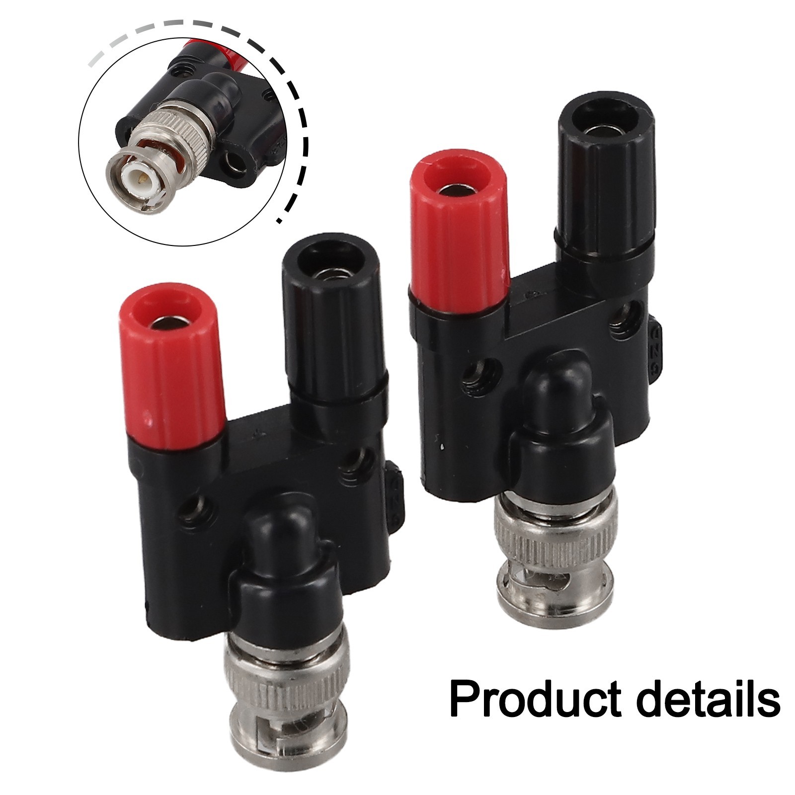 Set of 2 BNC Male Connectors with Dual 4mm Banana Sockets for Signal Connection