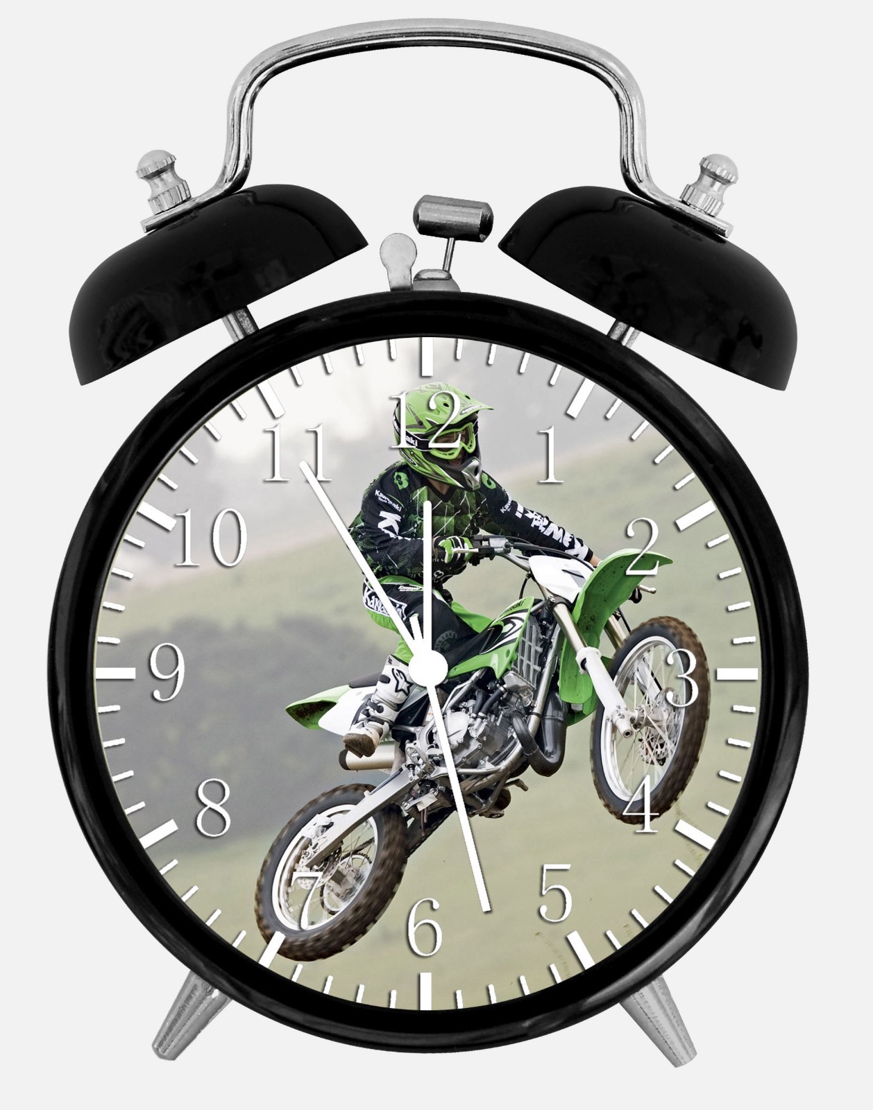 Motor Cross Alarm Desk Clock 3.75" Home or Office Decor W394 Nice For Gift
