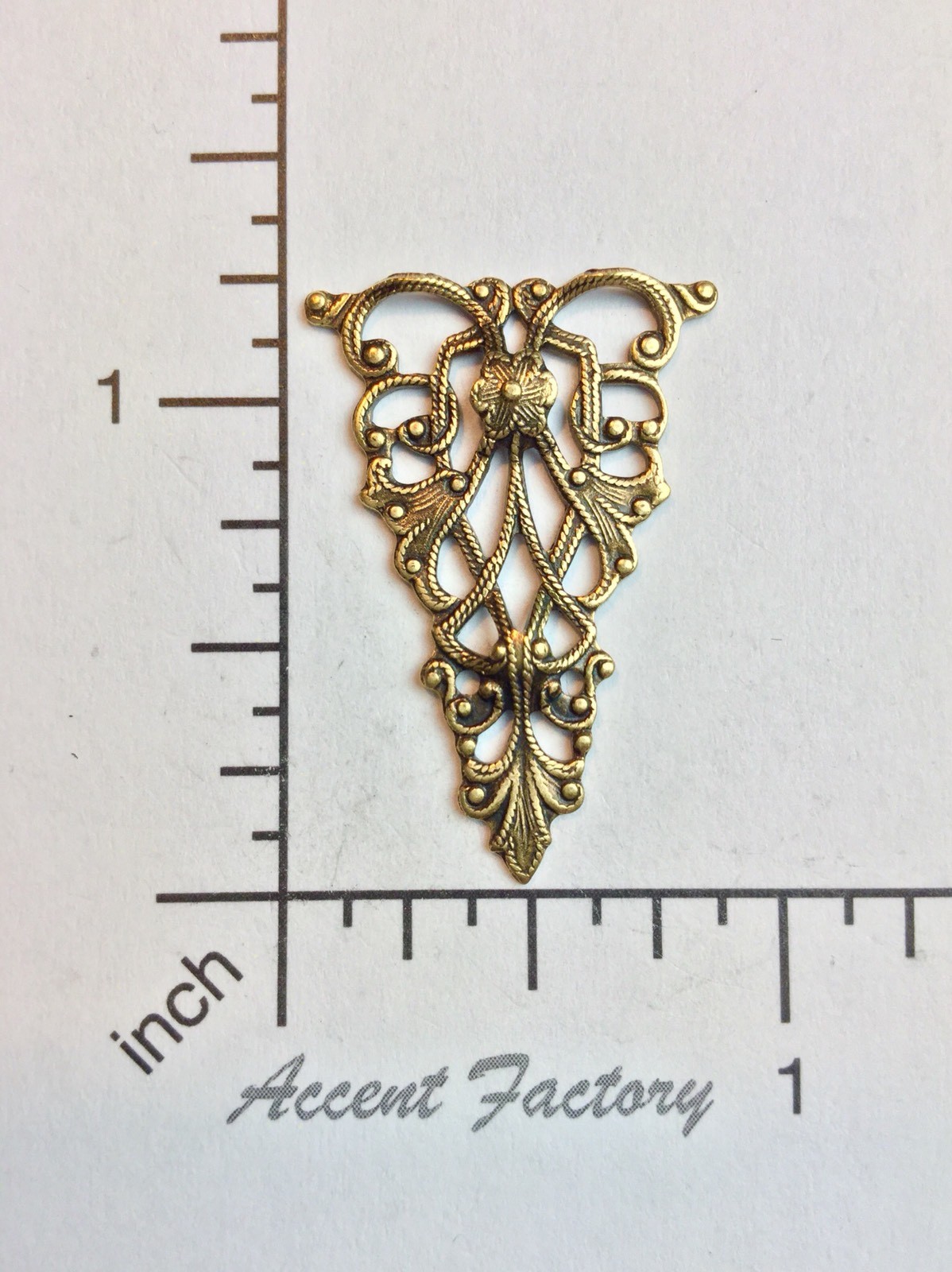 25783         2 Pc. Brass Oxidized Triangle Filigree Jewelry Finding