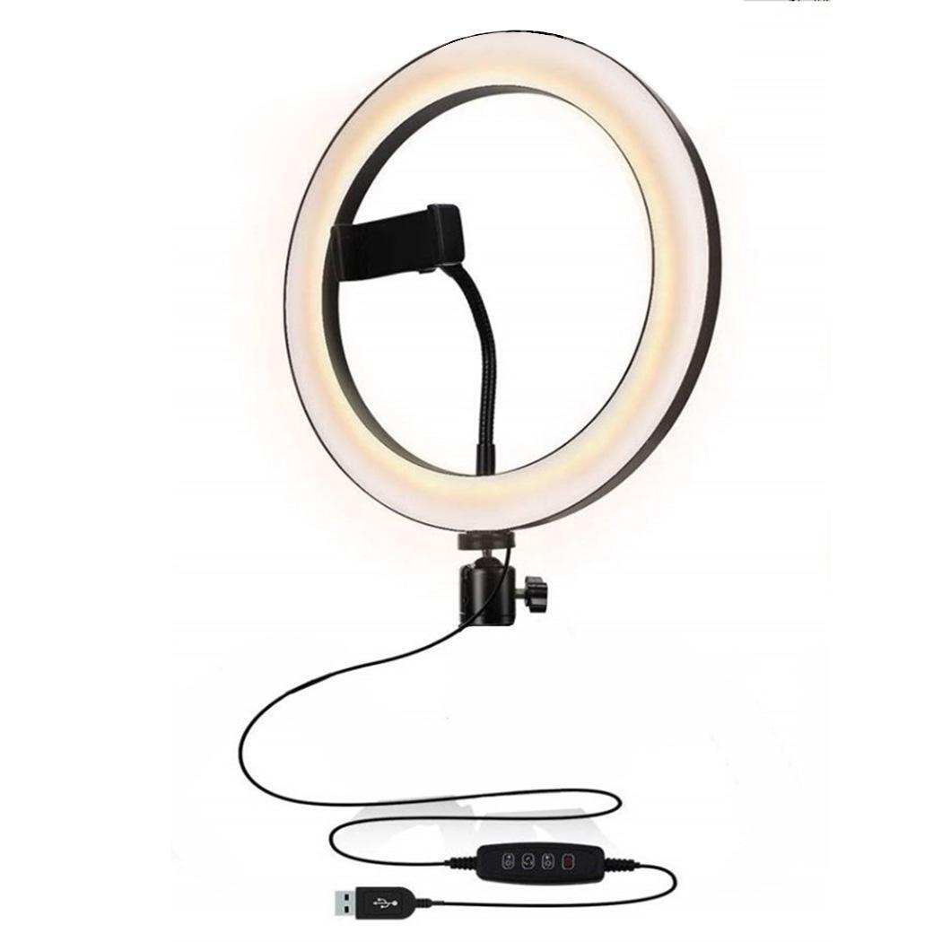 26cm LED Ring Fill Light Studio Photo Video USB Dimmable Lamp Selfie Portable