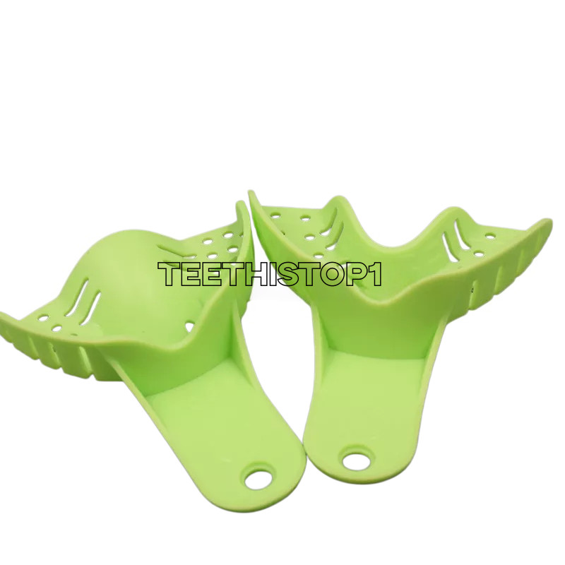 10 Pcs Autoclavable Dental Plastic Impression Trays Central Denture Disposable