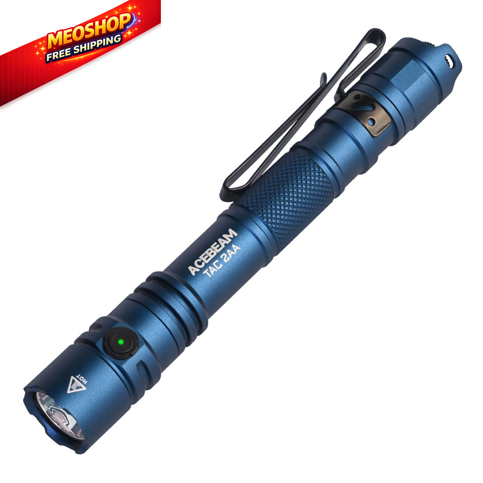 ACEBEAM TAC 2AA EDC Tactical Dual Modes Blue 6500K-1400 Lumens 304 Meters