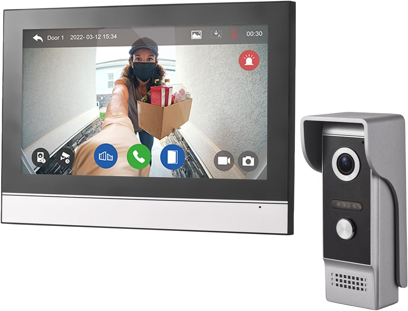 Wifi Video Intercom System, Video Doorbell Camera with Monitor Wireless,1080P IR