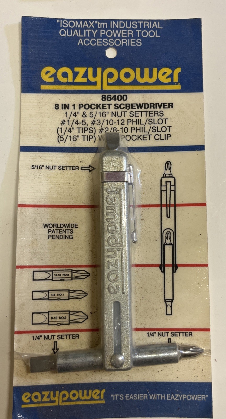 easypower Isomax 8 in 1 Pocket Screwdriver No. 86400  Vintage