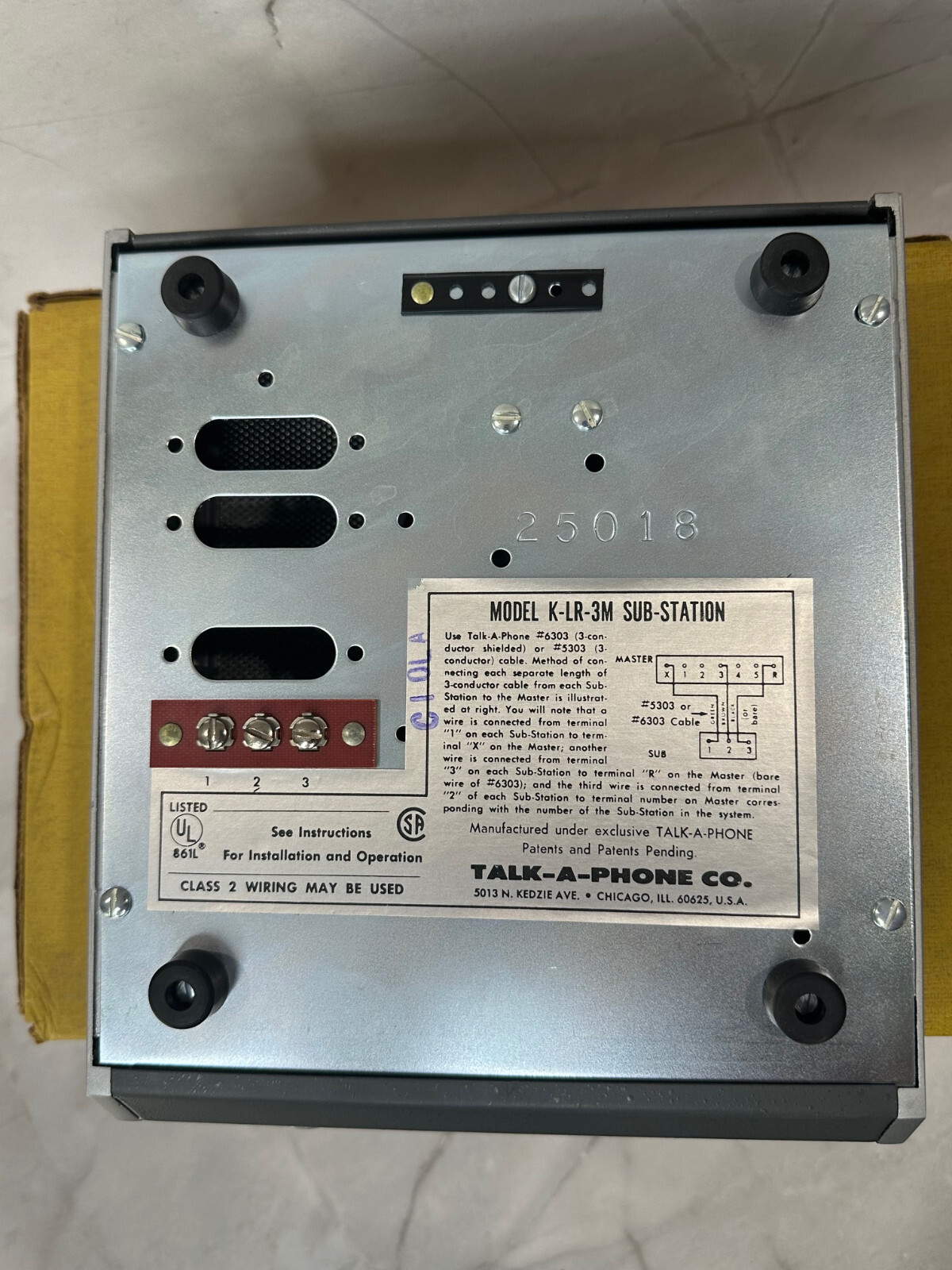 Vintage TALK-A-PHONE K-LR-3M Intercom Sub Station