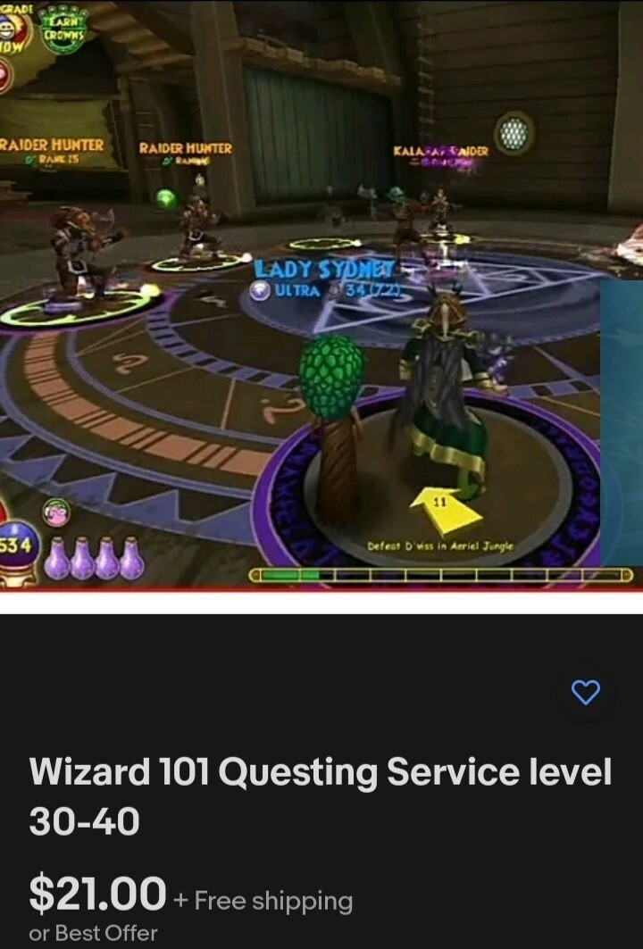 Wizard 101 Questing Service Per hour