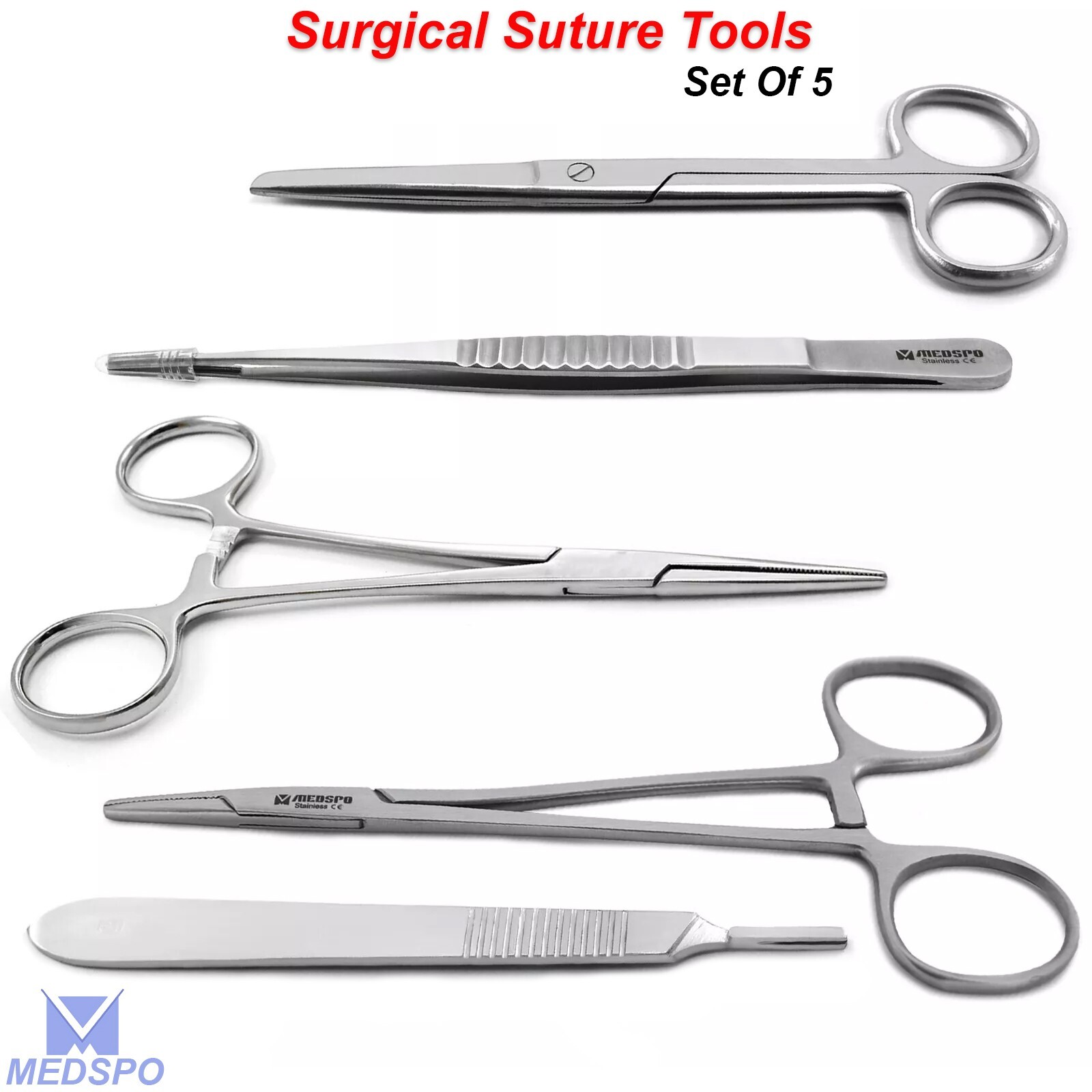 Hemostatic Locking Forceps & Tissue Suture Scissors Surgical Artery Instruments