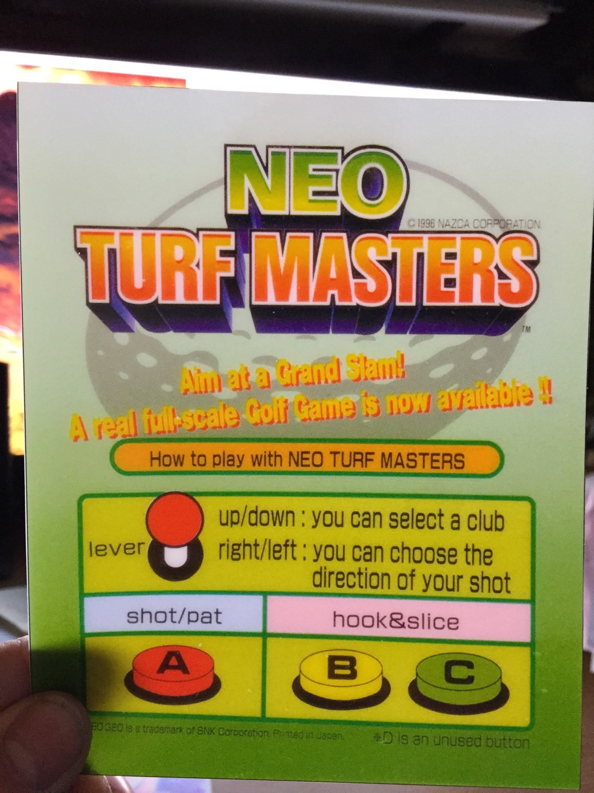 Neo Turf Masters Neo Geo Mini Arcade Marquee