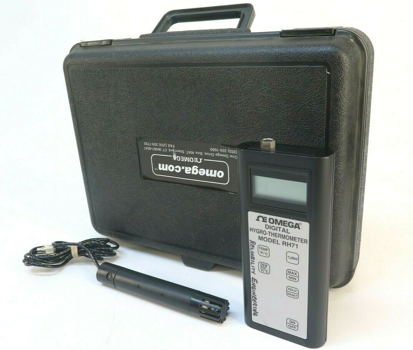 Omega RH71 Digital Hygro-Thermometer With Case and Probe
