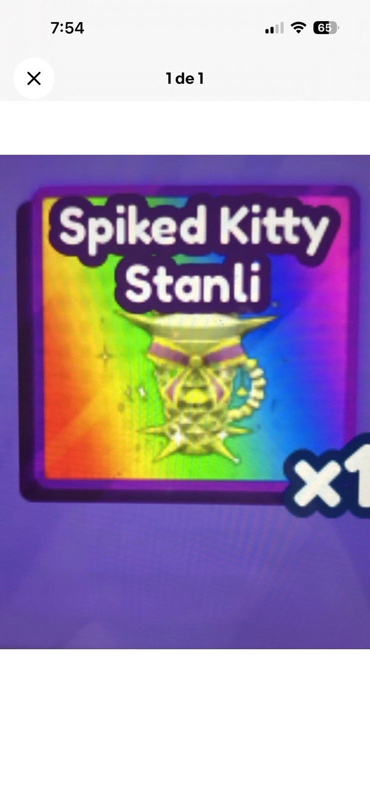 Spike Kitty Stanli Virtual Game Item Collectible Rainbow x1