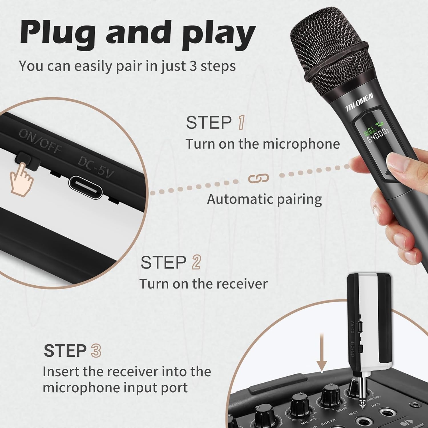 Professional Dual Handheld Wireless Microphone Set - Rechargeable, 160 Ft Range