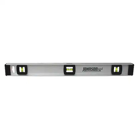 Johnson Level & Tool 1300-2400 I Beam Level, Alum, 24 In L, 3 Vials, Silver