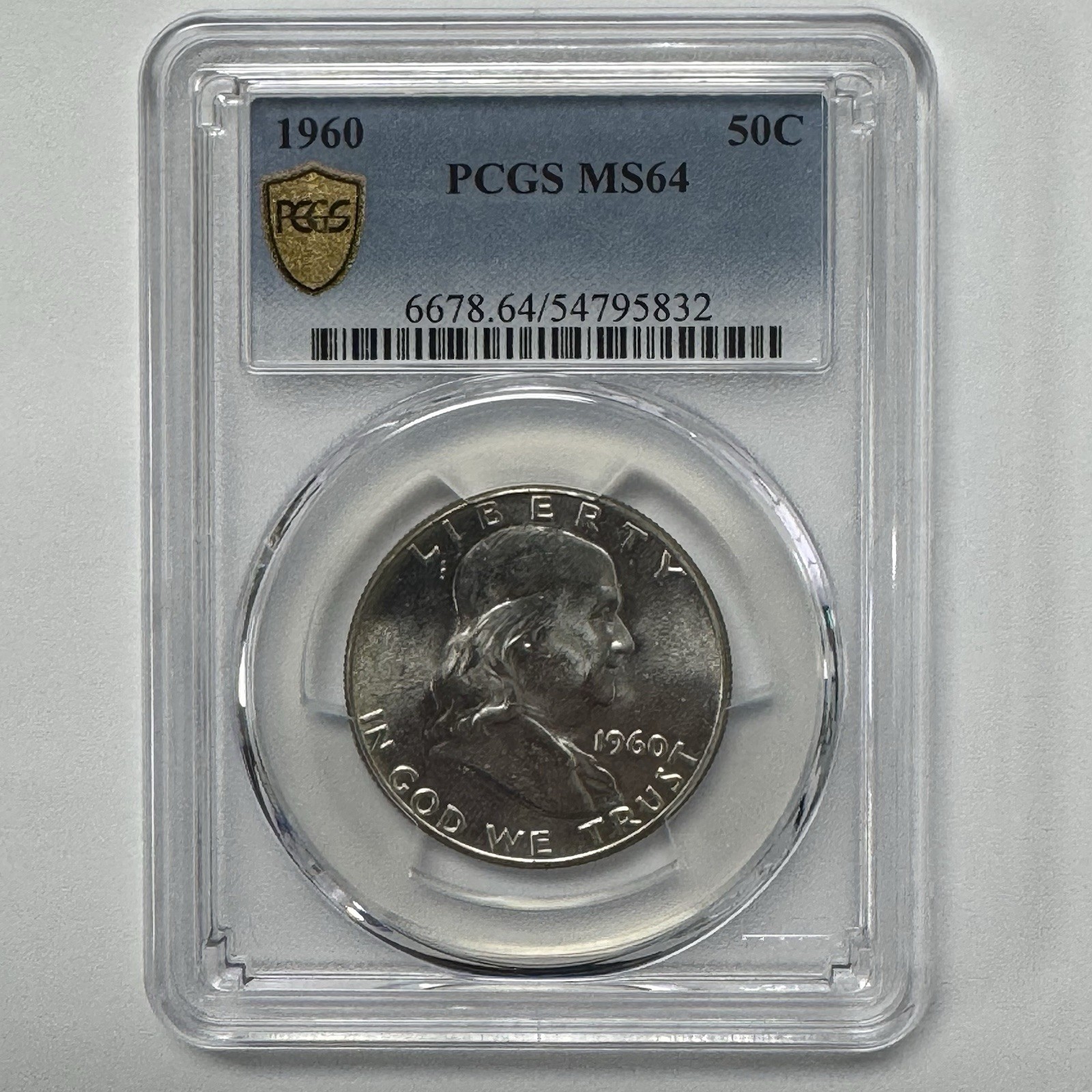 1960 Franklin Half Dollar 50C PCGS MS64 Silver Coin with Liberty Bell Design