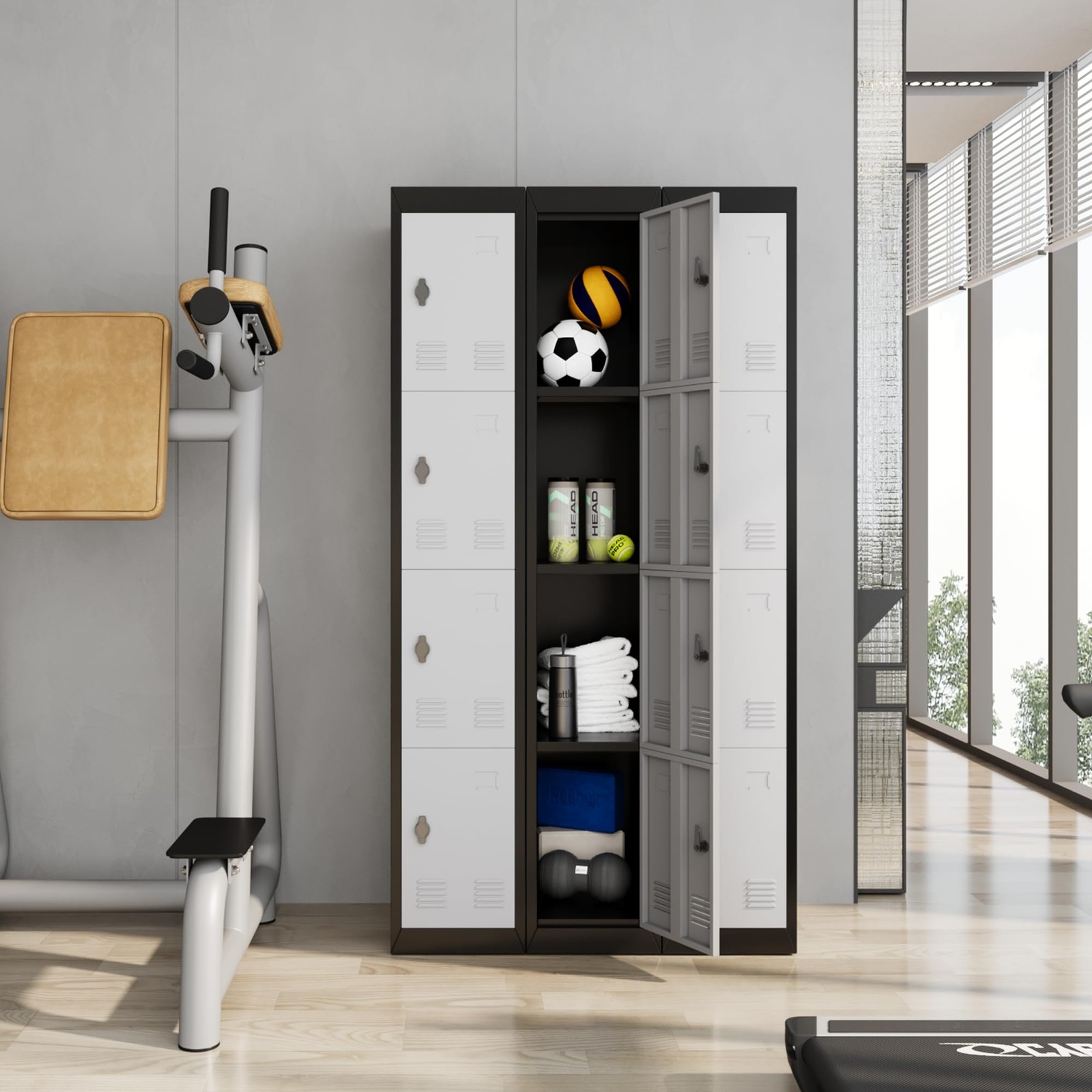 Metal Locker Storage Cabinet ,4 Door Steel Locker Organizer for School Employees