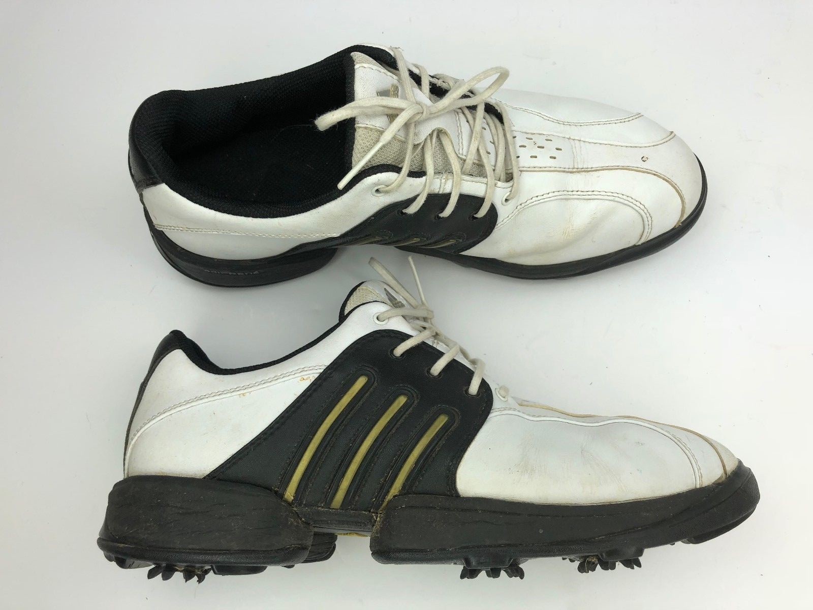 Adidas Z-Traxion 791003 White Black Golf Shoes Cleats Mens Sz US 8.5 EUR 42 G41