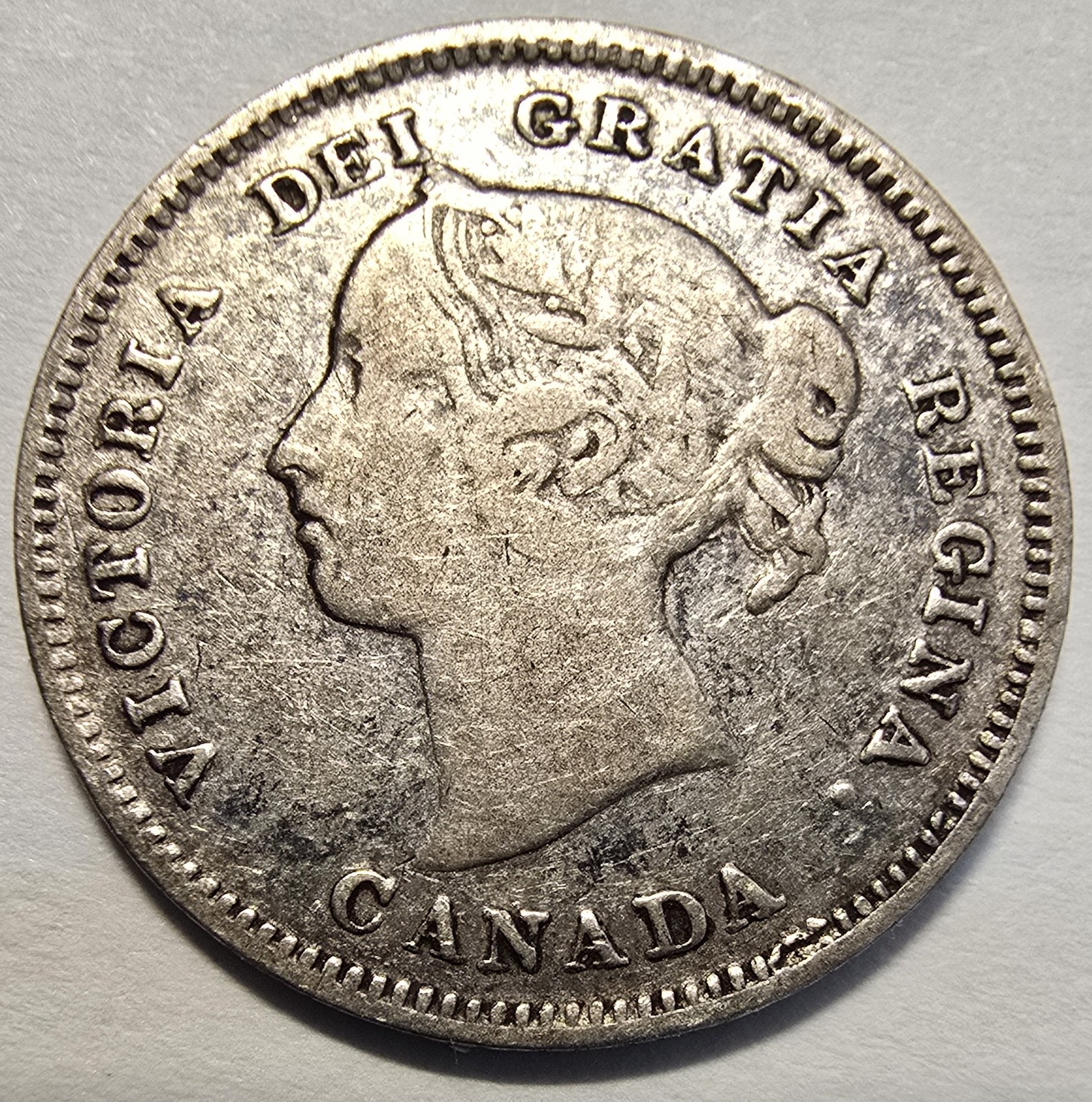 1885 Canada 5c - Silver - Vf + Beautiful