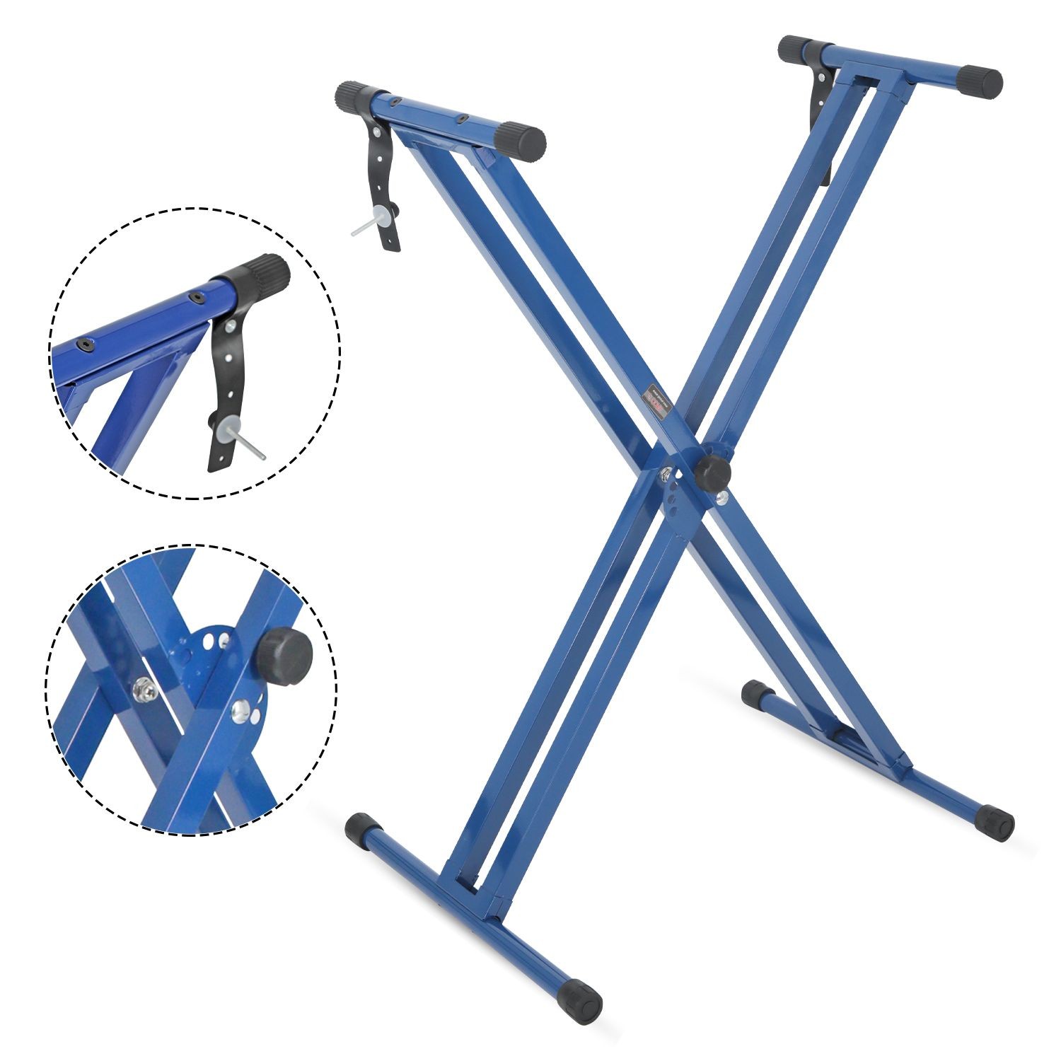 Keyboard Stand Double X Adj Heavy Duty w Strap 61 76 88 Keys KS 2X