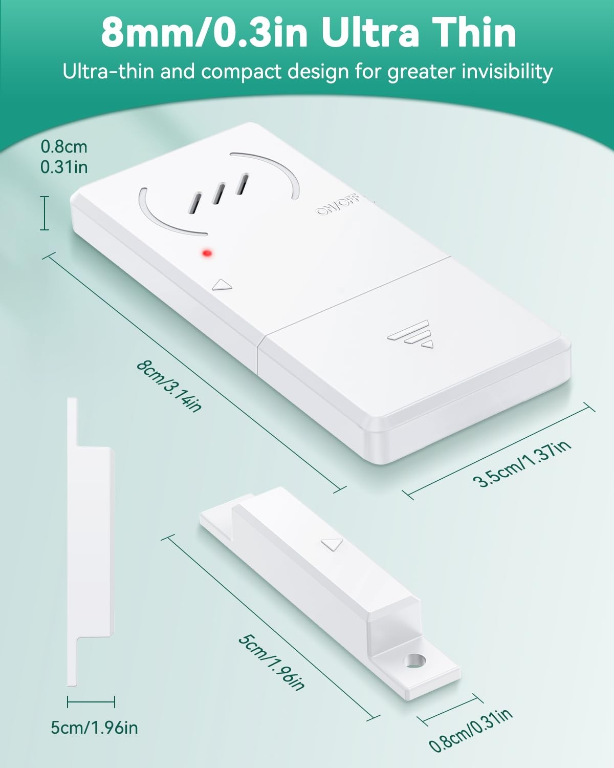 HAPYTHDA Freezer Door Alarm 60s Delay, 0.3in Ultra Thin white