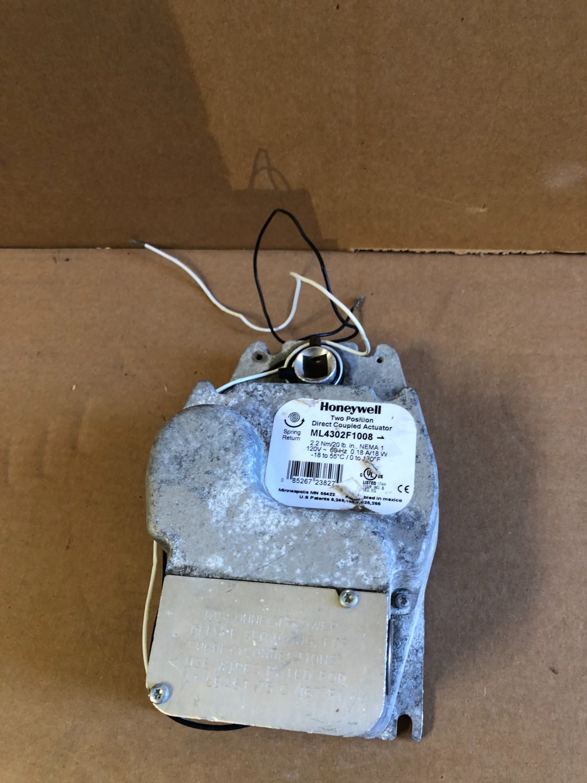 Honeywell ML4302F1008 Two Position Direct Coupled Actuator