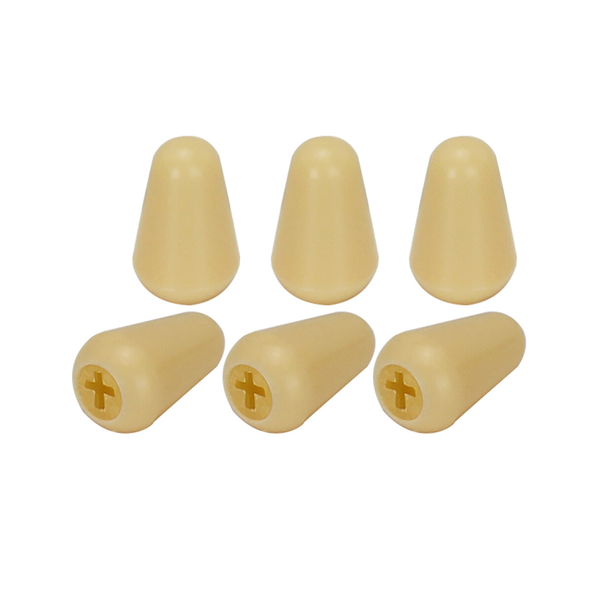 New 6pcs Cream ST Guitar Switch Tip Caps Knobs Plastic 3.5mm for 5 Way Switch