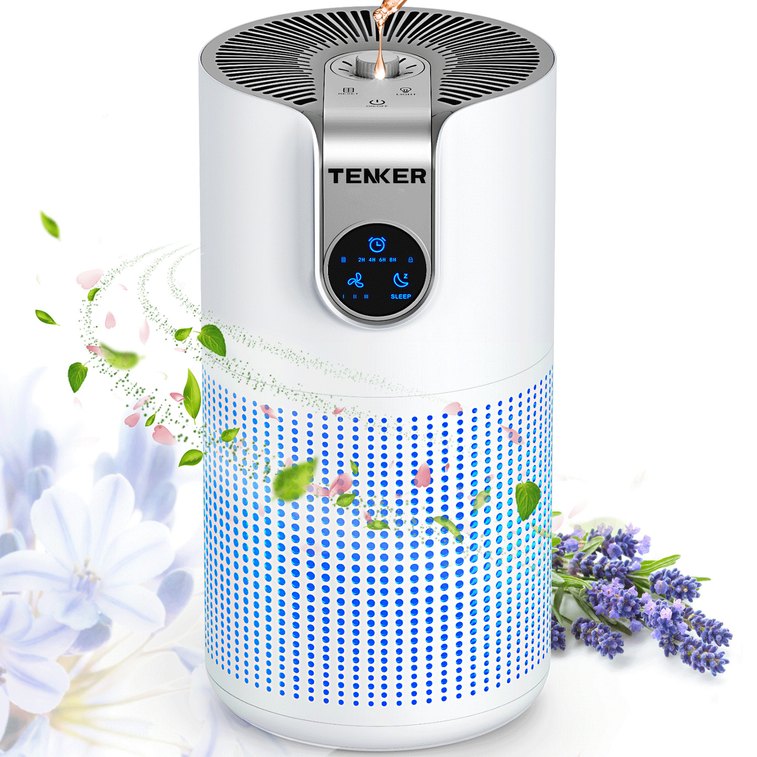 Tenker HEPA Air Purifier Up to 1500ft² Home Large Room 15dB W/ Aromatherapy NEW